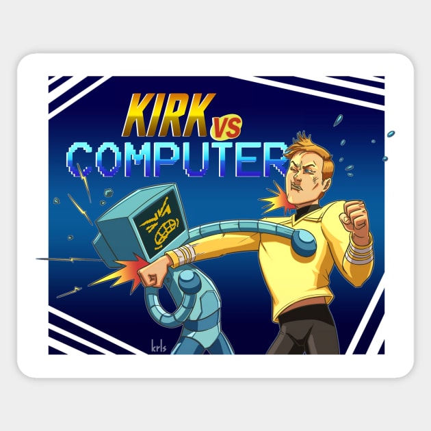 Kirk vs Computer Sticker by krls